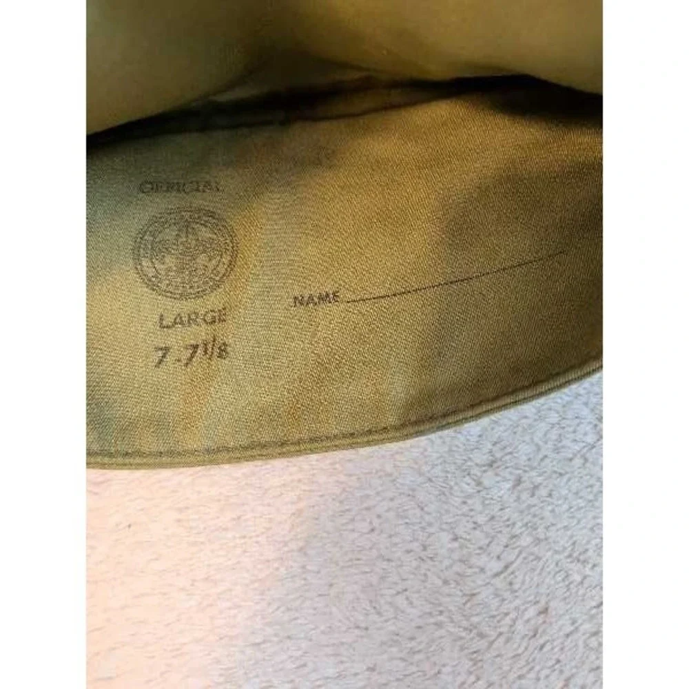 Boy Scouts Of America Garrison Hat Green Red Trim‎ Large 7 7/8 Scout Insignia